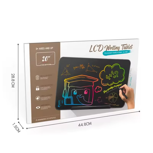 Tablette d'Écriture LCD 20 pouces – Écran Arc-en-Ciel | Rechargeable & Ultra Large