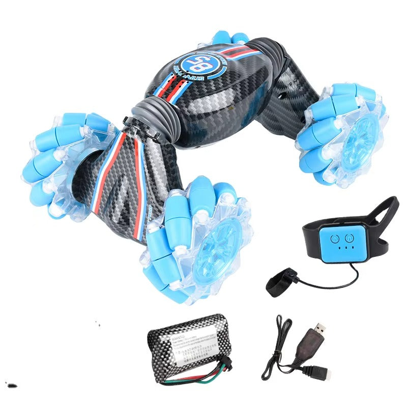 Voiture Télécommandée Cascade & Drift 360° – Commande Gestuelle + Télécommande | Lumières LED & Musique